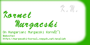 kornel murgacski business card